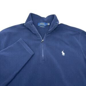 Polo Ralph Lauren Performance Medium Blue 1/4 Zip Long Sleeve Pullover Sweater